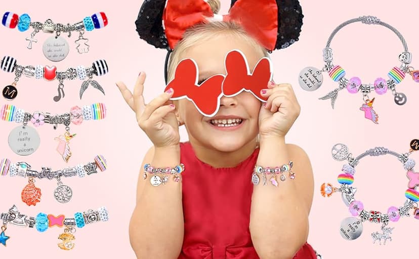 COO&KOO Girls Charm Bracelet Making Kit: Unicorn Jewelry Making Kit Gifts Crafts for Girl 8-12 A Perfect Girls Toy for Ages 6 7 8 9 10 Girl That Imagination Self-Expression and Inspires Creativity