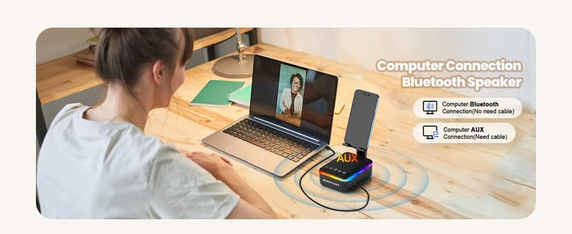 JTEMAN Gifts for Men Women,Cell Phone Stand with Bluetooth Speaker,LED Light,and Lanyard,Cool Tech Gadgets,Unique Birthday Gifts for Men Husband Mom Dad