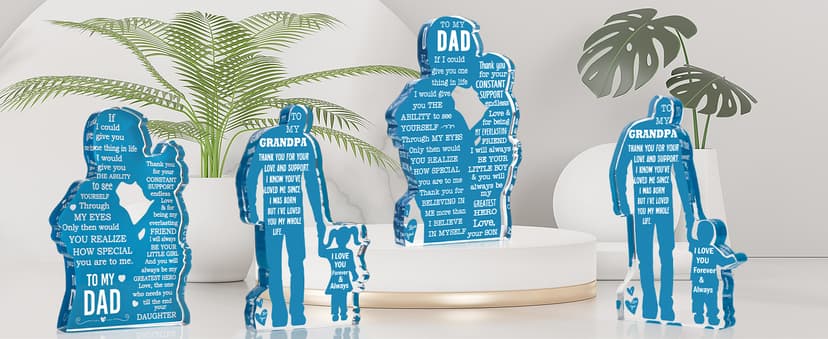 Grandpa Gift from Grandson Christmas Gifts for Granddad, Grandfather Birthday Gifts Idea from Grandson Best Grandpa Ever Gifts to My Grandpa Father's Day Gifts Acrylic Plaque Sign 5.1x3.2in