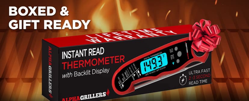 Alpha Grillers Meat Thermometer Digital - Instant Read Food Thermometer for Cooking Grilling Air Fryer Griddle Probe Kitchen Gadgets Essentials BBQ Accessories Grill Gifts for Men Him Dad Birthday