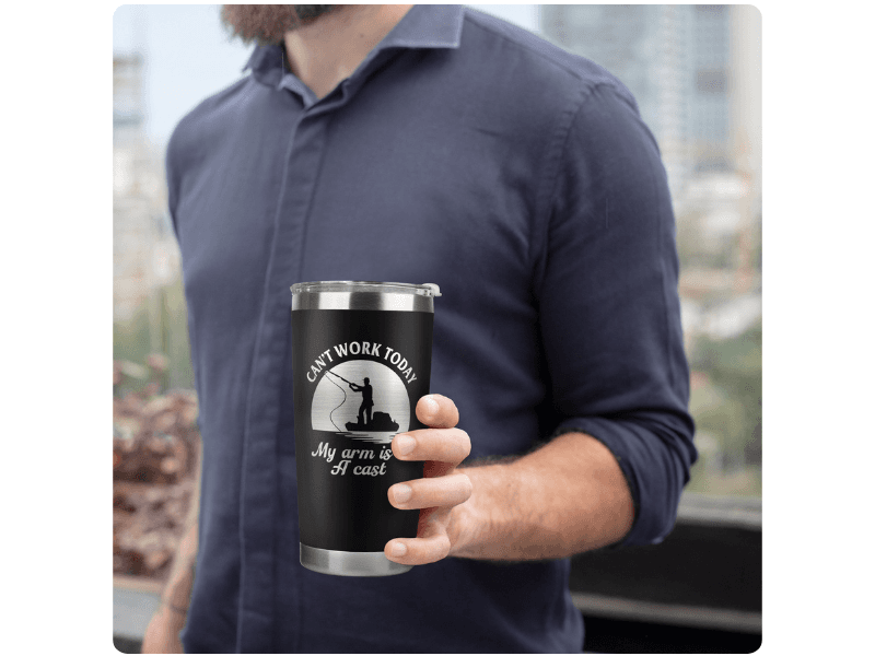 Fishing Gifts for Men - Gifts for Fisherman - Fisherman Gift for Men, Boys - Fishing Fathers Day Gift for Him - Fish Coffee Mug - 20 Oz Stainless Steel Tumbler