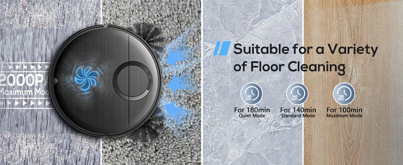 Robot Vacuum and Mop Combo, 2 in 1 Mopping Robotic Vacuum Cleaner with Schedule, Wi-Fi/App/Remote, Strong Suction, Self-Charging, Slim, Ideal for Hard Floor, Pet Hair, Low-Pile Carpet