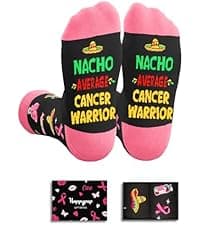 HAPPYPOP Cancer Awarenesss Gifts - Women Men Socks for Breast Cancer Survivor Chemo Patient