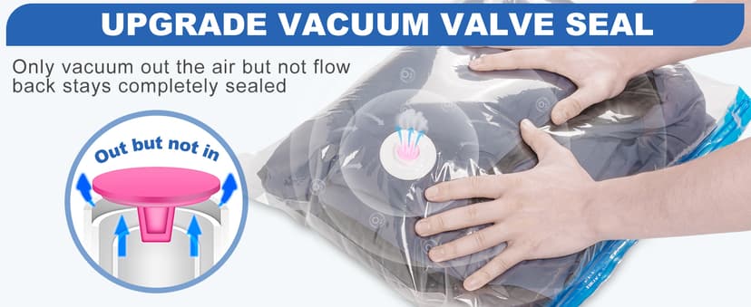 VMstr 12 Pack Travel Vacuum Storage Bags with USB Electric Pump, Compression Bags for Travel, Space Saver for Clothes and Clothing