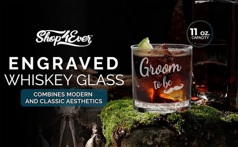 shop4ever Groom To Be Engraved Whiskey Glass 11 oz. Wedding Engagement Gift