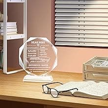 Movdyka Boss Gifts for Men Women Best Going Away Retirement Appreciation Gifts for Boss Lady Crystal Office Decor Plaque Gifts Boss Day Birthday to My Boss, Clear