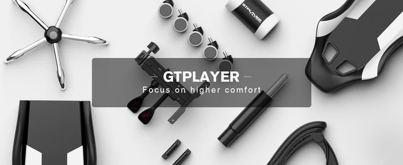 GTPLAYER Gaming Chair, Computer Chair with Footrest and Lumbar Support, Height Adjustable Game Chair with 360°-Swivel Seat and Headrest and for Office or Gaming (White)