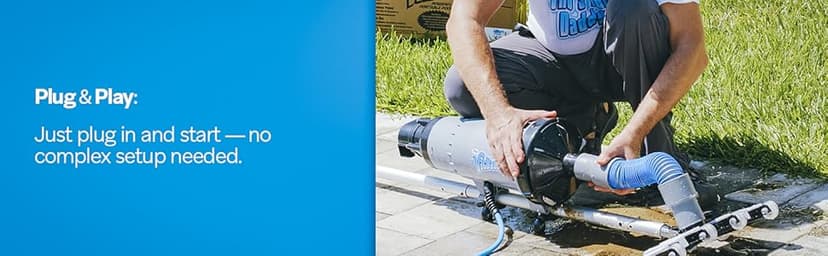 The VacDaddy FAST & POWERFUL Handheld Portable Pool Vacuum NO BATTERY REQUIRED! Cleans pools faster & better. Heavy Duty Professional Power for Residential and Commercial Inground & Above Ground Pools