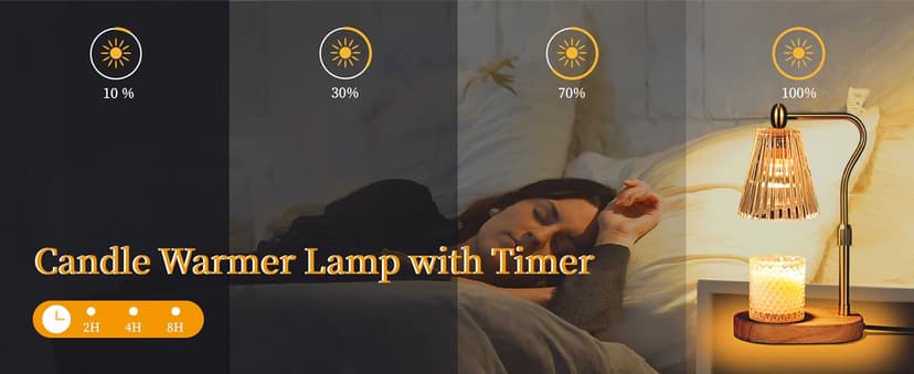 Candle Warmer Lamp with Timer and Dimmer Adjustable Height for Home Room Decor, Brithday Gifts for Women, Candle Warmer for Scented Jar Candles Mother's Day Gifts