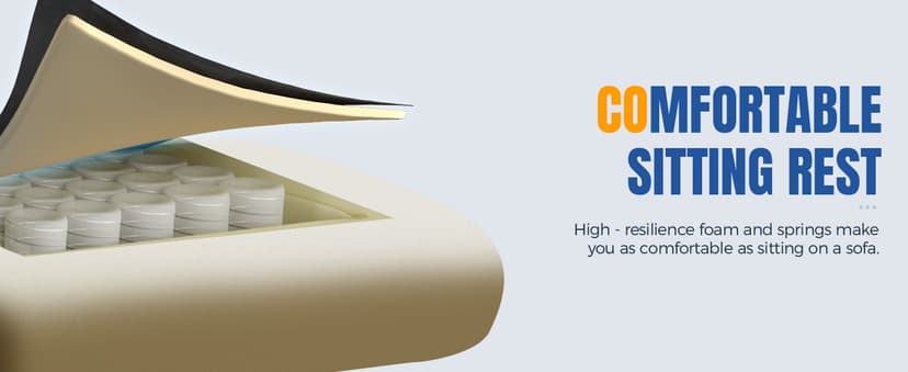 GTRACING Gaming Chair Ergonomic Office Chair with Foot Rest & Pocket Spring Cushion, Breathable Fabric Computer Chair with Headrest & Lumbar Support, High Back Game Chair for Adults, Coal-Black