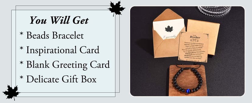 Bracelets Gifs for Friend Brother Husband Dad Brother in Law Son in Law Uncle Son Grandson Nephew, Birthday Christmas Valentines Fathers Stocking Stuffers Gifts for Men Boys Him with Sentimental Card