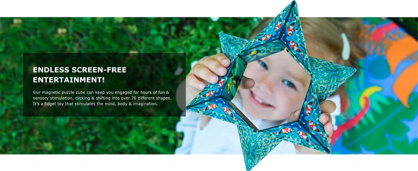 SHASHIBO Shape Shifting Box - Award-Winning Fidget Toy w/ 36 Rare Earth Magnets - Fidget Cube Transforms Into Over 70 Shapes, Sensory Toy Gift for Kids, Teens, and Adults (Wings)