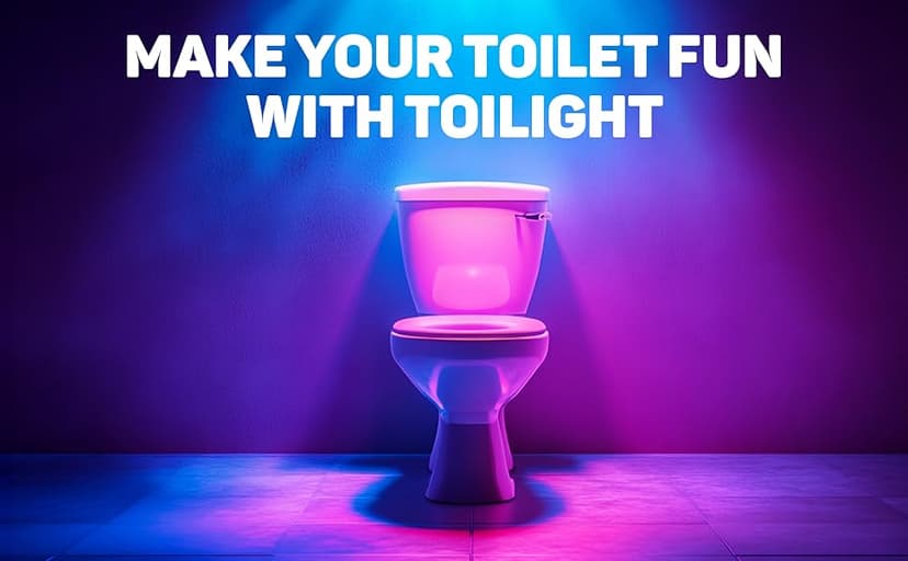 ToiLight The Original Toilet Bowl Night Light. Fun Useful Bathroom Motion Sensor Tech Gadget. Funny Novelty Birthday Gift Idea. Stocking Stuffer for Him Her Guys Men Mom Brother