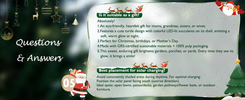 Nacome Solar Garden Outdoor Statues Turtle with Succulent and 7 LED Lights - Lawn Decor Tortoise Statue for Patio, Balcony, Yard Ornament - Unique Housewarming Gifts