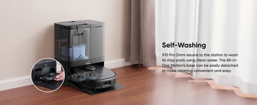 eufy X10 Pro Omni Robot Vacuum and Mop Combo, Incredible Suction, Dual Mops with 12 mm Auto-Lift and Carpet Detection, AI Obstacle Avoidance, Auto Mop Washing&Drying, Self-Emptying, Self-Refilling