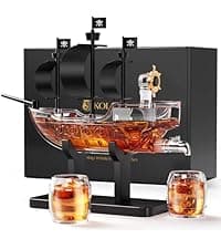 Kollea Birthday Gifts for Men Dad, Galaxy Spaceship Whiskey Decanter Sets for Men, Spacecraft Limited Edition, 2 Funny Shot Glasses, Unique Guys Brother Gift Idea, Liquor Decanter for Bar, Anniversary