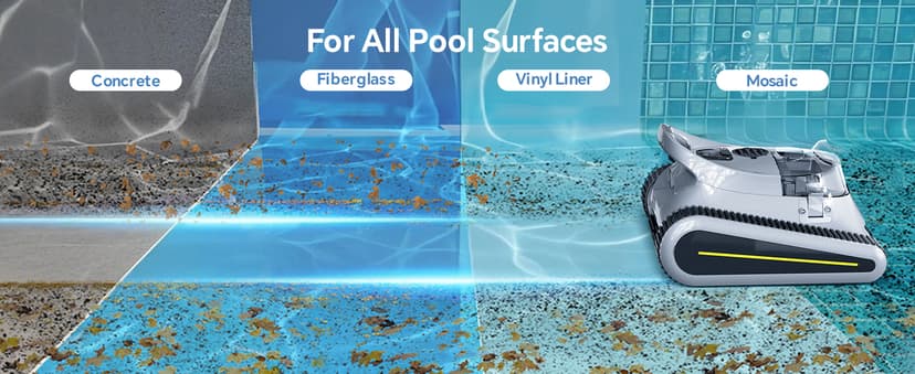 Cordless Robotic Pool Cleaner -Pool Vacuum 180W Brushless Motor, 45,000Pa Suction, Wall Climbing, Sonar Navigation, 3 Modes Automatic Pool Robot for Inground & Above-Ground Pools Up to 2150 Sq. Ft.