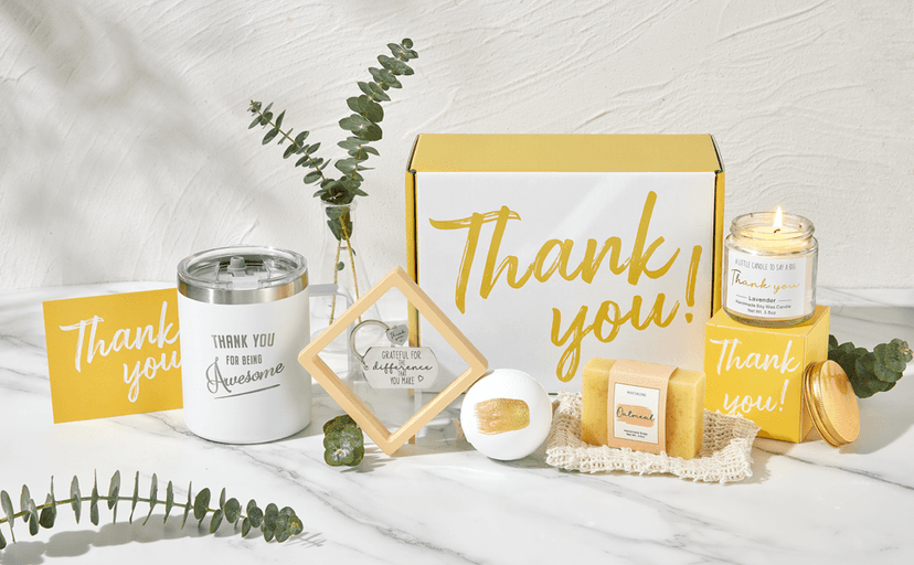 Thank You Gifts for Women Employee Appreciation Gifts Baskets Box for Best Friend Mom Teachers Nurse Secretary Boss Lady Hostess Mentor Leaders Office Coworkers for Holiday With Thank You Card Tumbler