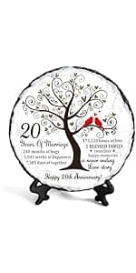 25th Wedding Anniversary Slate Sign – Silver Anniversary Wedding Gifts for Parents, Grandparents or Couple – Elegant 5.9 Inches Plaque – 25 Years of Marriage Celebration Decoration