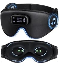 LC-dolida Sleep Headphones, 3D Sleep Mask Bluetooth Wireless Music Eye Mask, Sleeping Headphones for Side Sleepers Sleep Mask with Bluetooth Headphones Ultra-Thin Stereo Speakers Perfect for Sleeping