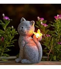 Nacome Solar Garden Outdoor Statues Turtle with Succulent and 7 LED Lights - Lawn Decor Tortoise Statue for Patio, Balcony, Yard Ornament - Unique Housewarming Gifts