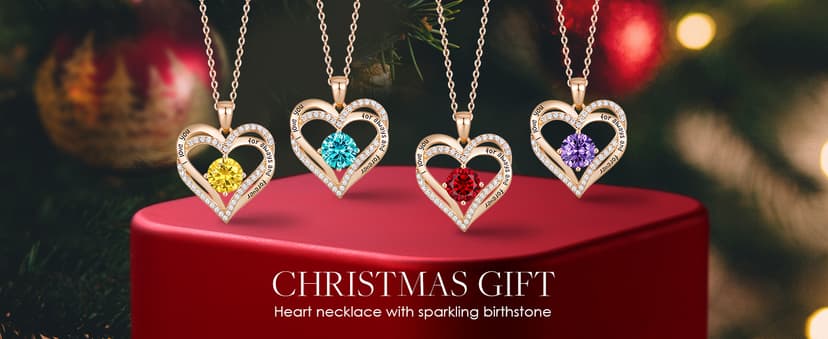 CDE Forever Love Heart Necklaces for Women, Wedding Anniversary, Birthday Mothers Day Gifts for Mom, Mother, Wife, Girlfriend, S925 Silver Jewelry with Birthstone Pendant
