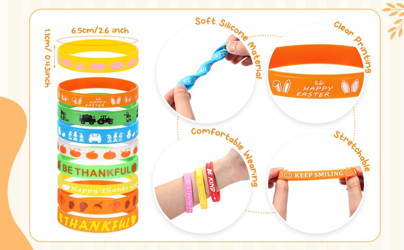 Liliful 72 Pcs Christmas Gifts 24 Set Christmas Students Gifts, Xmas Silicone Wristbands with Gift Label Tags and Organza Bags for Kids Stocking Stuffers Classroom Gift Party Favors(Merry Style)