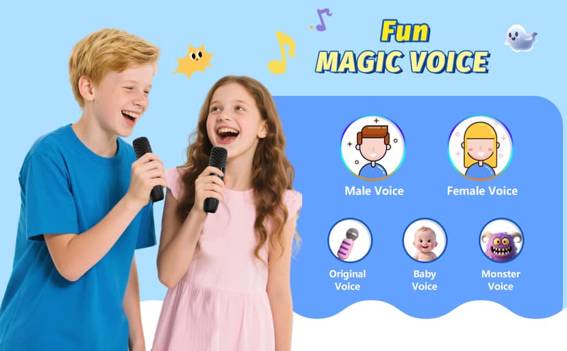 Mini Karaoke Machine Toys Gifts,Kids Portable MP3 Player with 2 Wireless Microphone and LED,Christmas Birthday Gifts for Girls Boys 3 4 5 6 7 8+ Year Old (Blue)