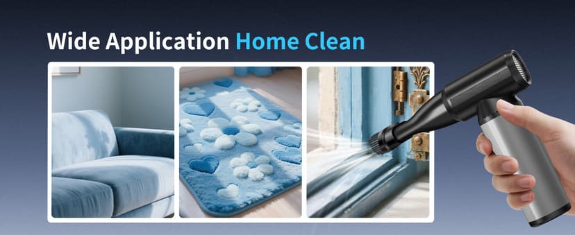 Compressed Air Duster, 2-in-1 Duster Blower & Vacuum with 320000RPM Super Power, Electric Air Duster Rechargeable, 3-Gear Adjustable Air Blower for Keyboard, Computer, Car, Home, and Outdoor Cleaning