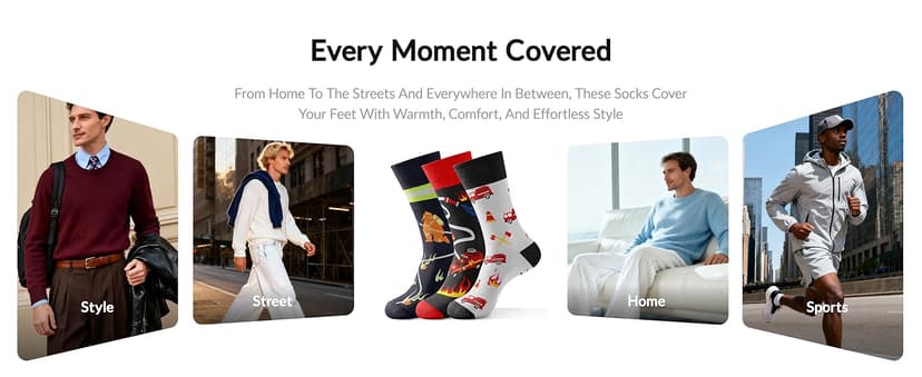 Jeasona Mens Funny Fun Crazy Funky Dress Crew Socks Gifts for Men Dad Grandpa