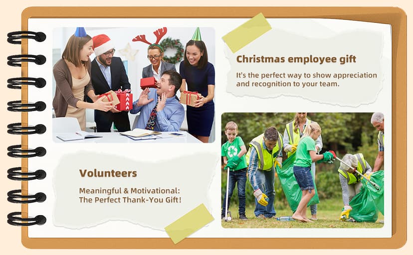 20 Pcs Christmas Employee Appreciation Gifts Bulk - 10 Sets of Inspirational Spiral Notebooks with Motivational Pens, Small Notepads for Coworkers, Office Staff, Team, Nurse, Teachers, Thank You Gifts