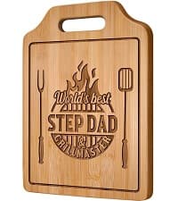 AceThrills Dad Birthday Gift for Dad Gifts Who Wants Nothing from Daughter Son - Engraved Bamboo Cutting Board 12.3"L x 8.7"W x 0.4"Th
