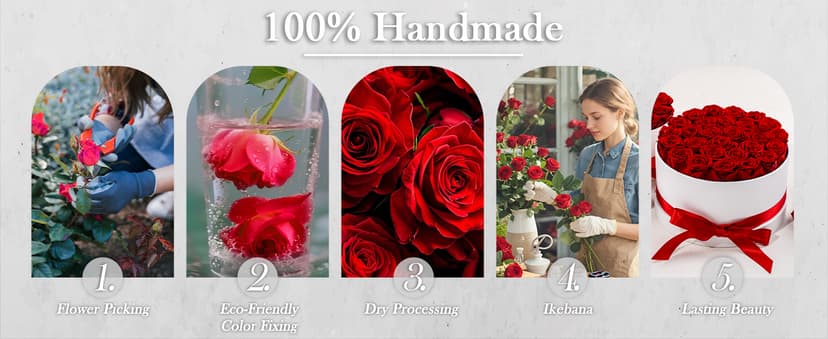 27 Forever Roses in Luxury White Box, Eternal Real Roses Gift for Women, Preserved Flowers for Delivery Prime, Anniversary, Valentine's Day, Birthday for Her (Red)