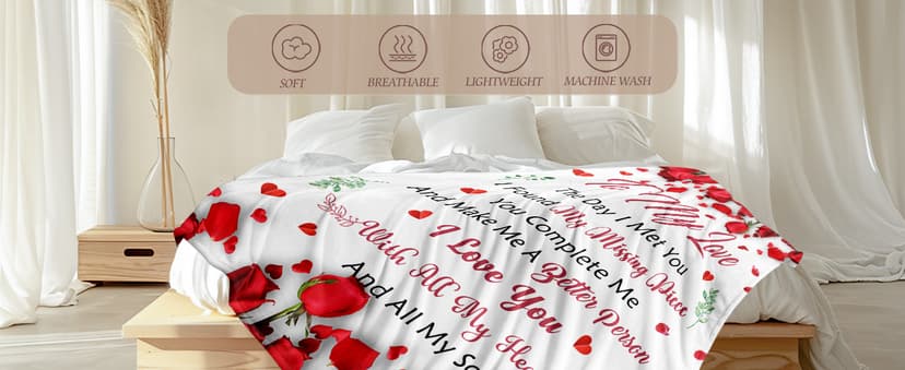 Gifts for Her Wife Girlfriend - to My Love Blanket - Anniversary Romantic Gift for Women - I Love You Gifts for Her - Wife Girlfriend Birthday Gift Ideas - Christmas & Valentines Day - 50"x60"
