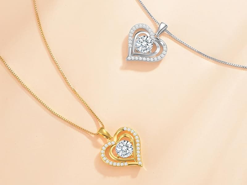 waitrose Moissanite Heart Necklace for Women Birthday Gifts for Wife S925 Sterling Silver Jewelry for Christmas Anniversary Valentine Birthday Gift for Her Girlfriend Mom