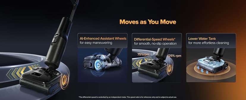 roborock F25 Ultra Steam Wet Dry Vacuum Cleaner, 356°F Steam Mop & 187°F Hot Water Cordless Vacuum Mop All in One, Floor Washer with Blue Light, 194°F Self-Cleaning, 180° Lay-Flat, AI Assitant Wheels