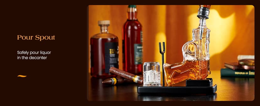 Birthday Gifts for Men Dad, Kollea Gun Whiskey Decanter Sets for Men, Shot Glass, Funny Gift Idea for Him Brother, Liquor Dispenser for Bar, Alcohol, Anniversary, Christmas, Military Present, Cave