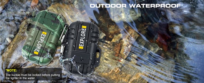 LcFun LcFun Waterproof Electric Dual Arc Lighter USB Rechargeable Outdoor Windproof Flameless Plasma Lighters for Camping, Hiking, Adventure, Survival Tactical Gear Stocking Stuffers Gifts for Men