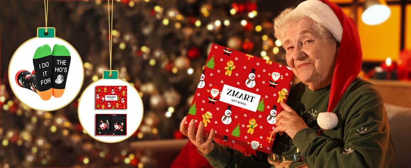 Christmas Gifts Stocking Socks - Xmas Stocking Stuffers for Men Women Secret Santa Gifts for Men Women