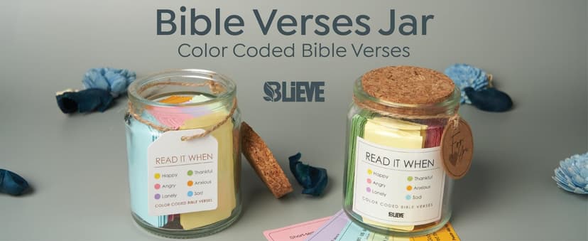 BLIEVE- Bible Verse Jar, Read Me When Bible Verses Jar For Daily Encouragement, Inspirational Prayer & Reflection, Christian Gifts For Women and Men, Religious Graduation Gifts For Her, Gift For Mom