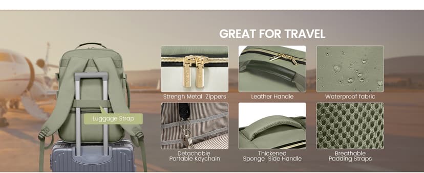 LOVEVOOK 40L Travel Backpack for Women & Men, Airline Approved Carry On Luggage with 3 Packing Cubes, TSA Overnight Bags, Waterproof Personal Item Bag, Weekender Essentials Backpacks fits 17" Laptop