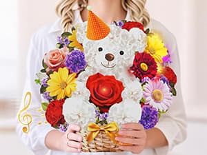 Birthday Cards with MUSIC & LIGHTS, Pop Up Happy Birthday Card, Sunflower & Butterfly, 10 Inch Life Sized Forever Flower Bouquet Gifts for Women Mom Grandma