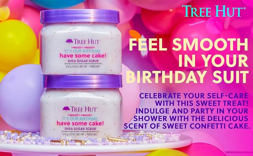Tree Hut Exfoliating Shea Sugar Scrub Birthday Cake, 18 oz