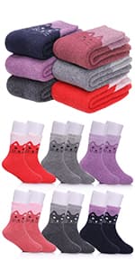 FNOVCO Girls Knee High Socks Kids Crazy Fun Gift Cute Animal Patterns Cotton Long Socks 6 Pairs
