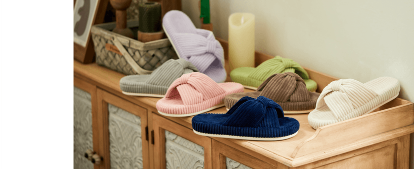 Chantomoo Slippers for Women Memory Foam House Bedroom Corduroy Bow Crossbands Slipper Shoes Comfy Trendy Gift Slippers