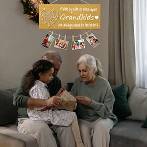 Christmas Gifts for Grandma Grandpa from Granddaughter Grandson - Grandkids Picture Frame for Grandmother Grandfather Grandparent for Mothers Day Fathers Day Grandparents Day Birthday Thanksgiving