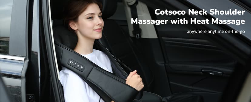cotsoco Neck Massager,Shiatsu Shoulder and Back Massager with Heat, Electric Deep Tissue Massage Pillow for Body Muscle Pain Relief,Best Gifts Mom Dad Women Men,Home, Office Car Use