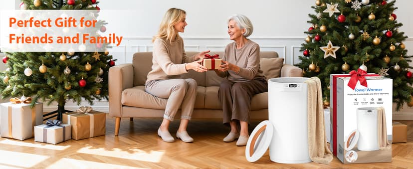 Towel Warmers for Bathroom, 20L Large Towel Warmer Bucket, Fits Up Two 40"X70" Oversized Towels, Bathrobes, Blankets, Towel Heater with LCD, 4 Timer Setting and Auto Shut Off(White)