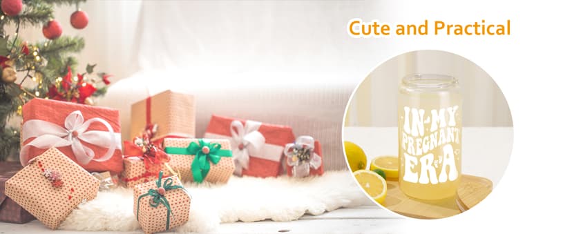 Fairy's Gift Pregnant Women Iced Coffee Cup, Cute Pregnant Mom Gifts, New Mama 16 oz Coffee Glass Cup, New Mothers Birthday Christmas, Pregnancy Gifts for Expecting Mom, First Time Mommy, Mommy to Be