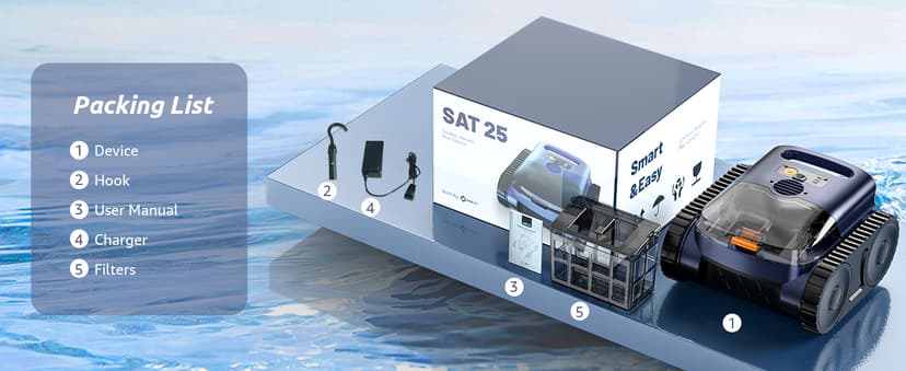 (2025 New) Cordless Robotic Pool Cleaner, Robotic Pool Vacuum for Inground Pools, Floor, Wall, Waterline and Drain Cleaning, 180 min Battery Life for Pool Up to 2150 Sq.ft